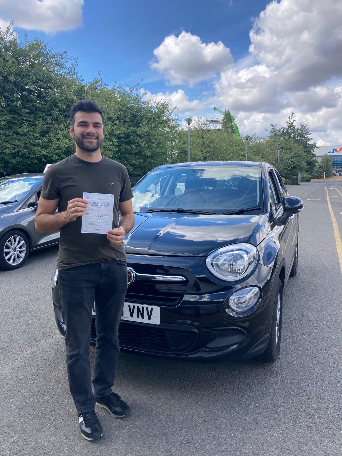 Happy student M.K. who passed driving test in London